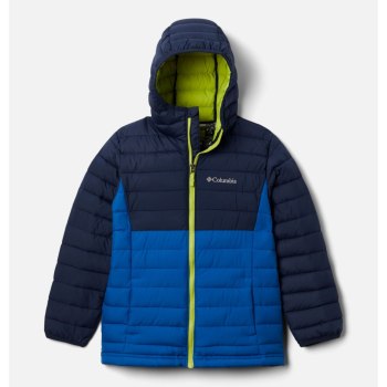 Columbia Jas Jongens, Powder Lite Hooded LichtIndigo Donkerblauw, 52QZLJSNX